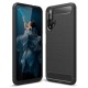 Drop Resistant Carbon Fiber Texture Brushed TPU Phone Shell for Huawei Honor 20 - Black Huawei Cases Mobile