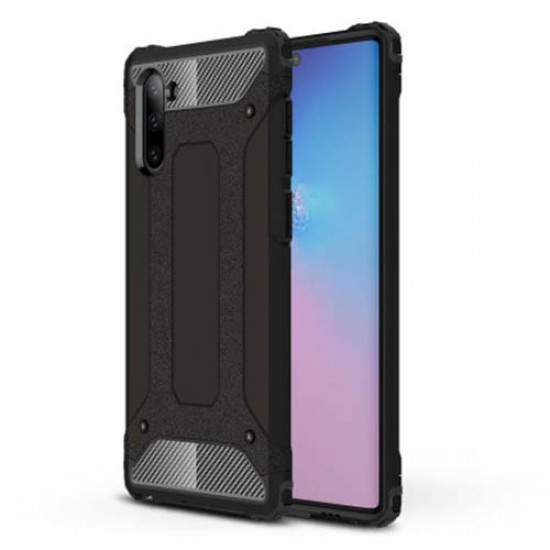 Armor Guard Plastic + TPU Hybrid Phone Cover Casing for Samsung Galaxy Note 10 / Note 10 5G - Black Samsung Cases Mobile