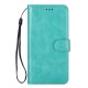 Crazy Horse Leather Wallet Shell with Lanyard Phone Case for Samsung Galaxy Note 10 Plus/Note 10 Plus 5G - Cyan Samsung Cases Mobile