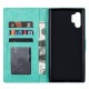 Crazy Horse Leather Wallet Shell with Lanyard Phone Case for Samsung Galaxy Note 10 Plus/Note 10 Plus 5G - Cyan Samsung Cases Mobile