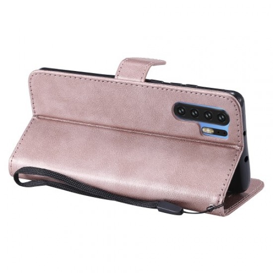 Solid Color Wallet Leather Stand Mobile Phone Cover for Huawei P30 Pro - Pink Huawei Cases Mobile