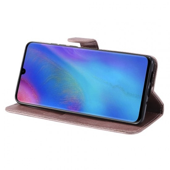 Solid Color Wallet Leather Stand Mobile Phone Cover for Huawei P30 Pro - Pink Huawei Cases Mobile