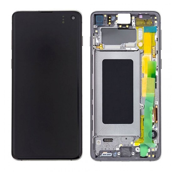 Original Samsung LCD and Digitizer Touch Screen for Samsung Galaxy S10 SM-G973F - White (GH82-18850B) Samsung Parts