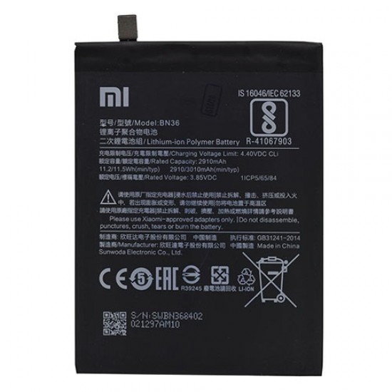 Battery BN36 for Xiaomi Mi A2 / 6X 4,40V 2910mAh XIAOMI Parts
