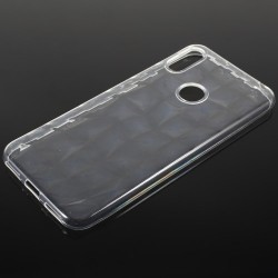 3D Diamond Grain Soft TPU Case for Huawei Honor 8A Pro - Transparent