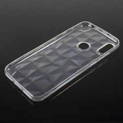 3D Diamond Grain Soft TPU Case for Huawei Honor 8A Pro - Transparent