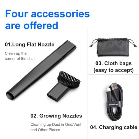 BASEUS Space Capsule Wireless Vacuum Cleaner - Black Gadgets - Toys - Hobby