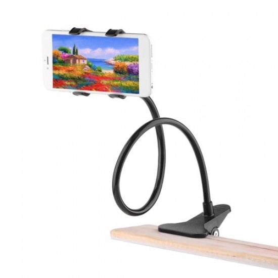 Universal Gooseneck Lazy Desktop Holder 360 Degree Rotating Mount Stand for Smartphone - Black Holders & Docks