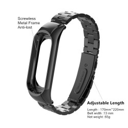 Μεταλλικό Μπρασελέ για Xiaomi Mi Band 3 - Μαύρο Μεταλλικό Μπρασελέ για Xiaomi Mi Band 3 - Μαύρο