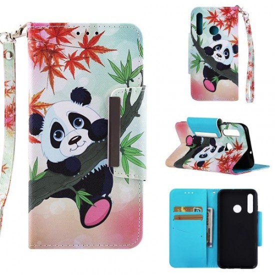 Δερμάτινη Θήκη Πορτοφόλι με Βάση Στήριξης για Huawei P Smart Plus 2019 / Honor 20 Lite - Χαριτωμένο Πάντα Huawei Θήκες Κινητών