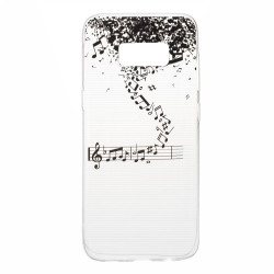 Ultra Thin Clear TPU Patterned Case for Samsung Galaxy S8 - Music Notes