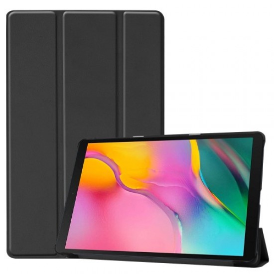 Tri-fold Stand PU Leather Auto wake/sleep Case for Samsung Galaxy TAB A 10.1 2019 SM-T510/SM-T515 - Black Samsung Cases Mobile Tablet