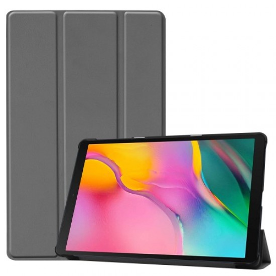 Tri-fold Stand PU Leather Auto wake/sleep Case for Samsung Galaxy TAB A 10.1 2019 SM-T510/SM-T515 - Grey Samsung Cases Mobile Tablet