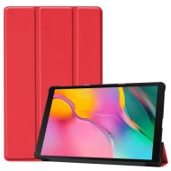Tri-fold Stand PU Leather Auto wake/sleep Case for Samsung Galaxy TAB A 10.1 2019 SM-T510/SM-T515 - Red