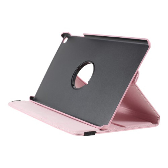For Samsung Galaxy TAB A 10.1 (2019) SM-T510/SM-T515 Litchi Texture Leather Protection Tablet Cover [with 360 Degree Rotary Stand] - Pink Samsung Cases Mobile Tablet