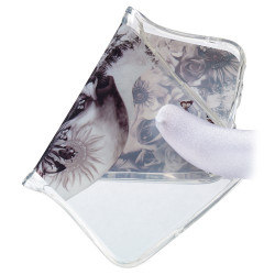 Pattern Printing IMD TPU Case for Samsung Galaxy A70 - Skull and Flower