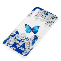 Θήκη Σιλικόνης TPU για Samsung Galaxy A70 - Μπλε Πεταλούδα και Λουλούδια