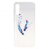 Pattern Printing TPU Case for Samsung Galaxy A50 - Colorized Feather