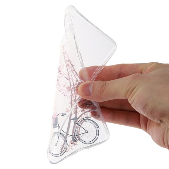 Pattern Printing TPU Case for Samsung Galaxy A50 - Eiffel Tower and Bicycle Samsung Cases Mobile