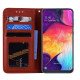 Litchi Skin Wallet Leather Stand Case for Samsung Galaxy A50 - Brown Samsung Cases Mobile