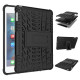 For iPad mini (2019) / mini 4 Anti-slip Tyre Tread Kickstand Plastic + TPU Hybrid Case - Black Apple Cases Tablet