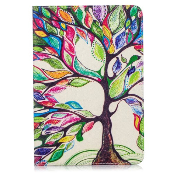 Tablet Case for iPad mini (2019) 7.9 inch Pattern Printing PU Leather Wallet Stand Shell - Colorized Tree Apple Cases Tablet