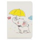 Tablet Case for iPad mini (2019) 7.9 inch Pattern Printing PU Leather Wallet Stand Shell - Elephant Holding An umbrella Apple Cases Tablet