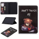 Tablet Case for iPad mini (2019) 7.9 inch Pattern Printing PU Leather Wallet Stand Shell - Brown Bear and Warning Words Apple Cases Tablet