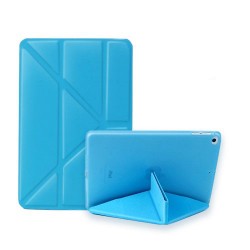 Multi-fold PU Leather Tablet Case Stand Cover for iPad mini (2019) 7.9 inch / mini 4 - Sky Blue