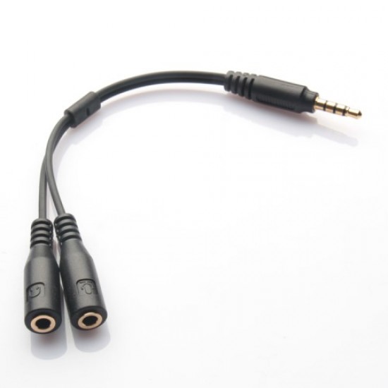 3.5mm Stereo Audio Male to 2 Female Headphone / Mic Splitter Cable Adapter Cables Adapters & Chargers