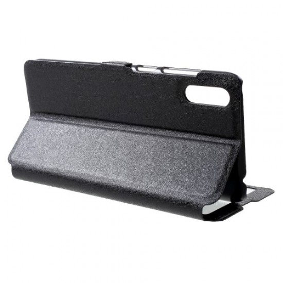 Δερμάτινη Θήκη Βιβλίο Smart Cover με Βάση Στήριξης για Huawei Y7 Pro (2019) / Enjoy 9 - Μαύρο Huawei Θήκες Κινητών