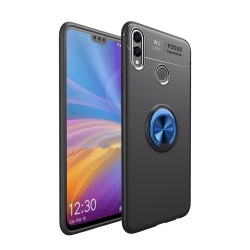 Υβριδική Θήκη Σιλικόνης TPU με Μεταλλικό Μαγνητικό Δαχτυλίδι που κάνει Βάση Στήριξης για Huawei Honor 8X / Honor View 10 Lite - Μαύρο / Μπλε