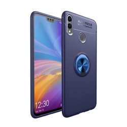 Υβριδική Θήκη Σιλικόνης TPU με Μεταλλικό Μαγνητικό Δαχτυλίδι που κάνει Βάση Στήριξης για Huawei Honor 8X / Honor View 10 Lite - Σκούρο Μπλε