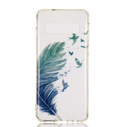IMD Pattern Printing TPU Phone Case for Samsung Galaxy S10 - Feather Birds IMD Pattern Printing TPU Phone Case for Samsung Galaxy S10 - Feather Birds
