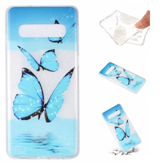 Θήκη Σιλικόνης TPU για Samsung Galaxy S10 Plus - Μπλε Πεταλούδα Samsung Θήκες Κινητών