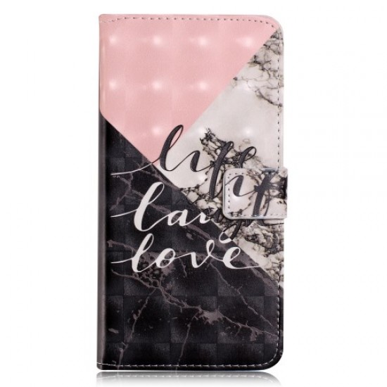 Embossment Patterned Leather Wallet Case for Samsung Galaxy S10 - Marble Pattern Samsung Cases Mobile