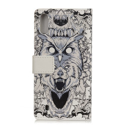 Pattern Printing [Wallet Stand] Leather Mobile Cover for Samsung Galaxy A10 - Abstract Owl