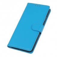 Litchi Texture Wallet Stand Leather Mobile Phone Cover for Samsung Galaxy A10 - Blue