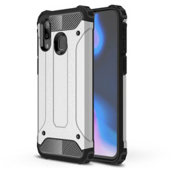 Tough Armor Υβριδική Θήκη Σιλικόνης TPU σε Συνδυαμό με Πλαστικό για Samsung Galaxy A40 - Ασημί