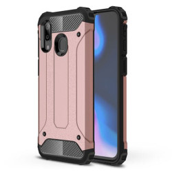 Tough Armor Υβριδική Θήκη Σιλικόνης TPU σε Συνδυαμό με Πλαστικό για Samsung Galaxy A40 - Ροζέ Χρυσαφί