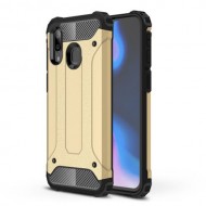 Armor Guard Plastic + TPU Hybrid Case for Samsung Galaxy A40 - Gold