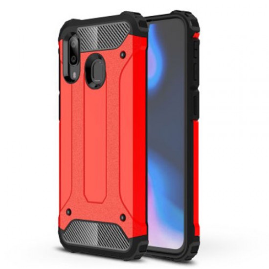 Armor Guard Plastic + TPU Hybrid Case for Samsung Galaxy A40 - Red Samsung Cases Mobile