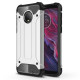 For Motorola Moto G6 Plus Heavy Duty Rugged Combo Phone Case (Plastic + TPU) - Silver Motorola Cases Mobile
