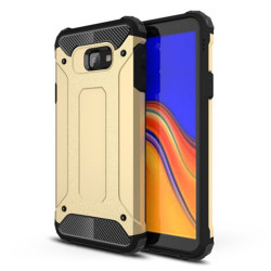 Armor Guard Hybrid Plastic + TPU Mobile Phone Case for Samsung Galaxy J4+ - Gold