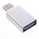 USB 3.1 Type-C Male to USB 3.0 Female OTG Adapter for Google Pixel/Huawei Mate 9 Etc - Silver Color Cables Adapters & Chargers