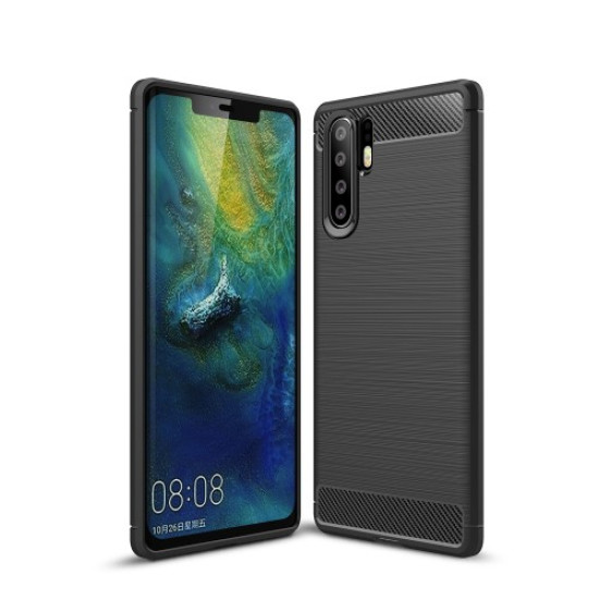 Θήκη Σιλικόνης TPU Carbon Fiber Brushed για Huawei P30 Pro - Μαύρο Huawei Θήκες Κινητών