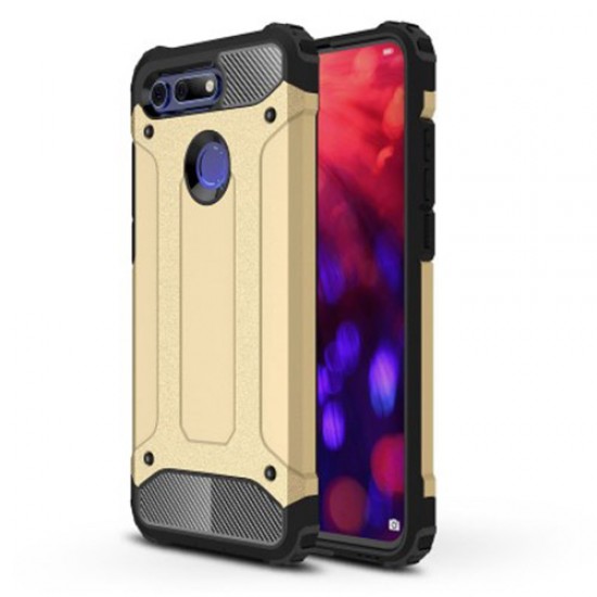 Tough Armor Υβριδική Θήκη Σιλικόνης TPU σε Συνδυαμό με Πλαστικό για Huawei Honor View 20 / V20 - Χρυσαφί Huawei Θήκες Κινητών