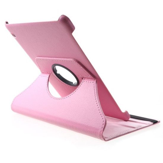 Litchi Skin 360-Degree Rotating Stand Leather Case for Huawei MediaPad T5 10 - Pink Huawei Tablets Case