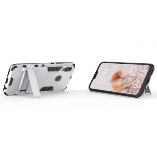 Cool Guard PC TPU Combo Mobile Casing with Kickstand for Huawei nova 3 - Silver Huawei Cases Mobile