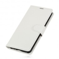 Litchi Skin Wallet Stand Leather Mobile Phone Shell for Sony Xperia 10 - White